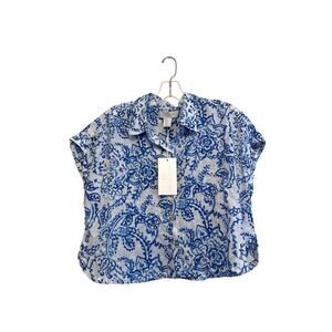 Caroline Constas Button Up Shirt & Wide Leg Open Pants Set Coverup Medium NWT